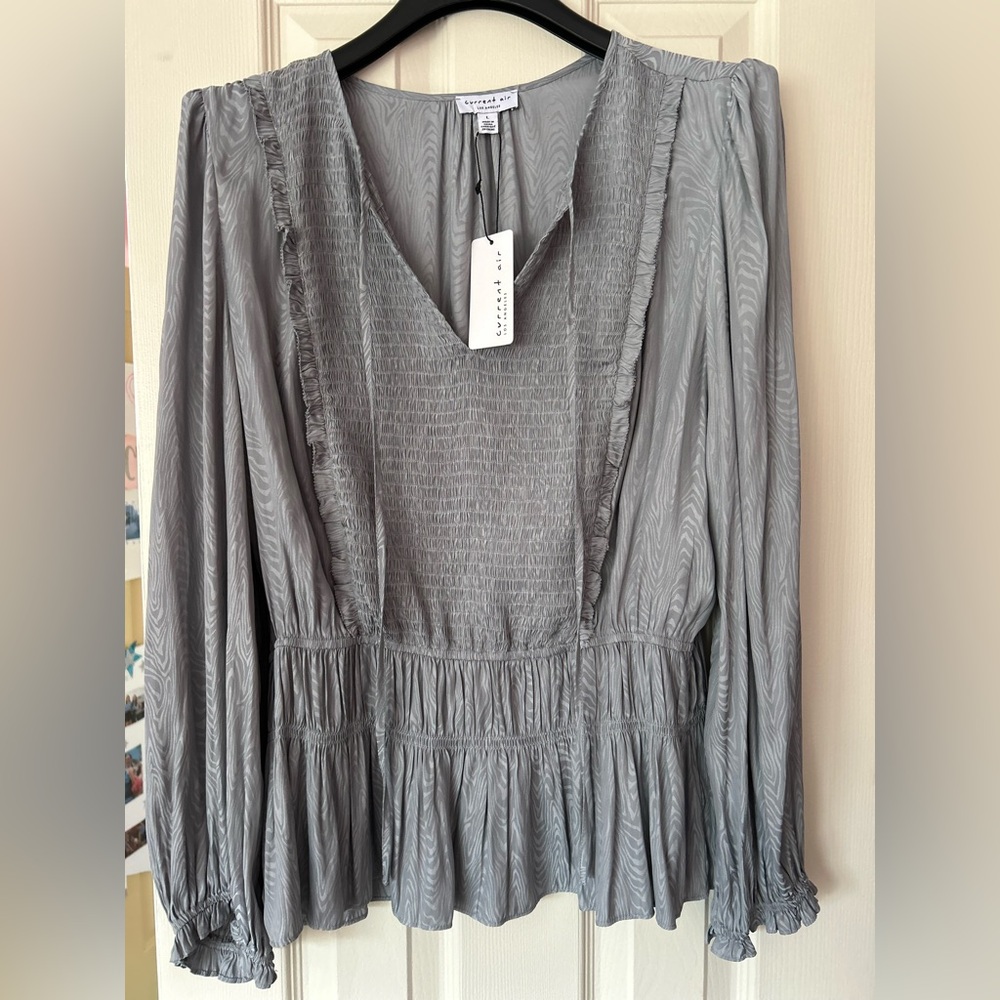 Current Air- Gray Silk Top